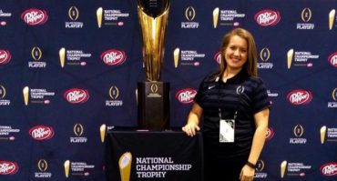 lindsey lejeune with national championship trophy