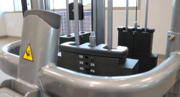close-up of weight machine