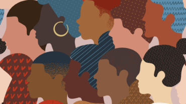 Illustration of side profiles of people of color