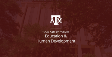 Texas A&M University College of Education and Human Development logo on maroon background